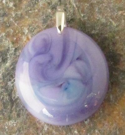 Purple Pastel Glass Pendant Medium