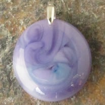 Purple Pastel Glass Pendant Medium