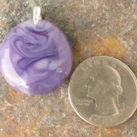 Purple Pastel Glass Pendant Medium - Thumbnail 1