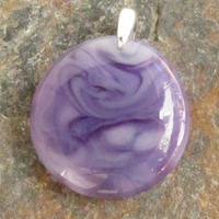 Purple Pastel Glass Pendant Medium - Thumbnail 2