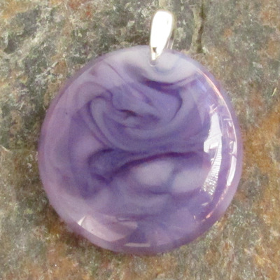 Purple pastel glass pendant medium