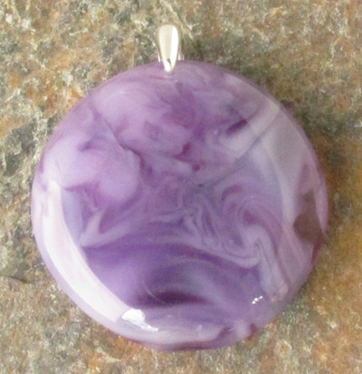 Purple Pastel Glass Pendant Medium
