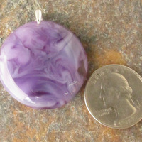 Purple Pastel Glass Pendant Medium - Thumbnail 1