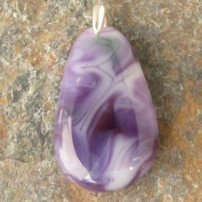Purple pastel glass pendant - Thumbnail 4