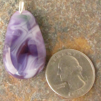 Purple pastel glass pendant
