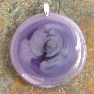 Purple pastel glass pendant large - Thumbnail 4