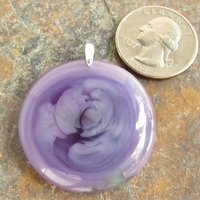 Purple Pastel Glass Pendant Large - Thumbnail 1