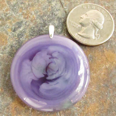 Purple pastel glass pendant large