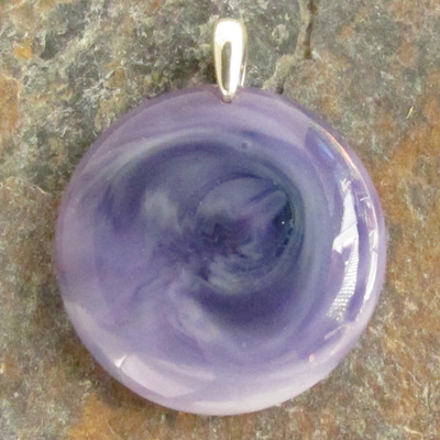 Purple pastel glass pendant medium - Thumbnail 4