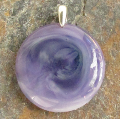 Purple Pastel Glass Pendant Medium