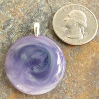 Purple Pastel Glass Pendant Medium - Thumbnail 1