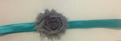 Peacock Shabby Flower Headband 12-24 months