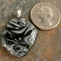 Black and White Glass Pendant Medium - Thumbnail 1