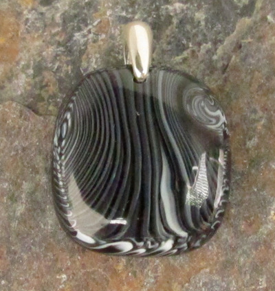 Black and White Glass Pendant Small