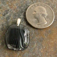 Black and White Glass Pendant Small - Thumbnail 1
