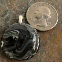Black and White Glass Pendant Medium - Thumbnail 1