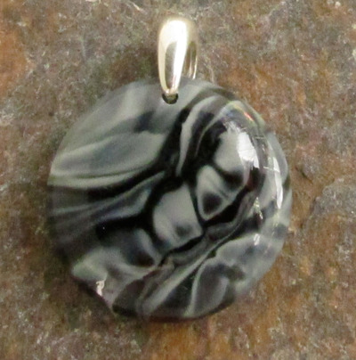 Black and White Glass Pendant Small