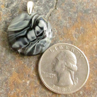 Black and White Glass Pendant Small - Thumbnail 1