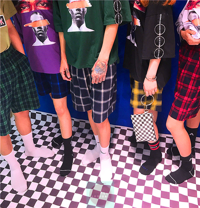 Free Shipping-90'S PLAID SHORTS