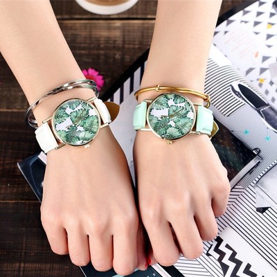 Classy tropical leaf print watches - Thumbnail 5