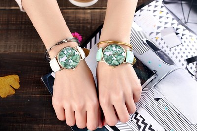 Classy Tropical Leaf Print Watches