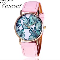 Classy Tropical Leaf Print Watches - Thumbnail 1