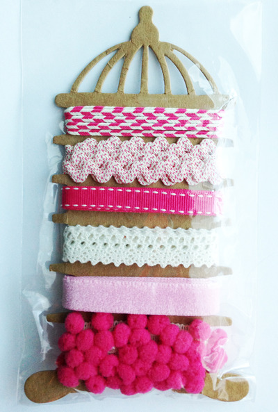 Michaels Carded Ribbon - Pink Mix - 6 x 1 yard