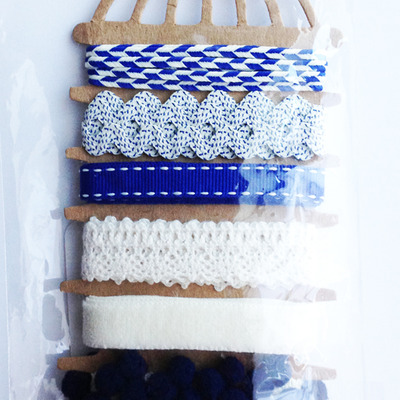 Michaels carded ribbon - blue mix - 6 x 1 yard