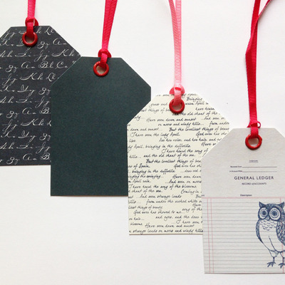 Navy blue tags 4pcs - 3.5 x 2.5"