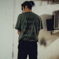 ONE DRINK AND WE GO HOME T SHIRT IN GREEN - Thumbnail 2