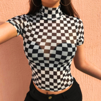 Free Shipping-CHECKER MESH TOP - Thumbnail 1