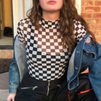 Free Shipping-CHECKER MESH TOP - Thumbnail 2