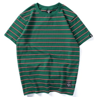 Retro stripe t shirt in green