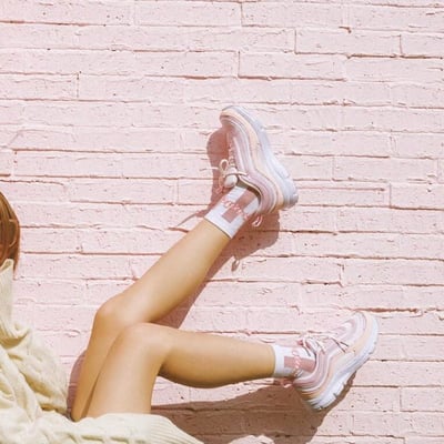 Harajuku pastel pink sneakers running shoes