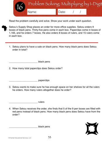 Image of Advanced Multiplication Workbook