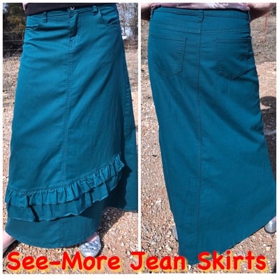 Kenzie long ruffle skirt turquoise