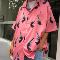 Free Shipping-CYBER GOTH GUNS SHIRT - Thumbnail 3