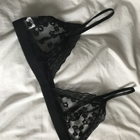 Sexy Sheer Floral Lace Bra in Black and White - Thumbnail 2