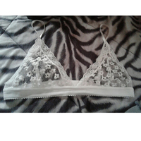Sexy Sheer Floral Lace Bra in Black and White - Thumbnail 3