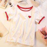 Sweet Red Heart Embroidery Tee - Thumbnail 3