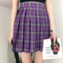 VIOLET PLAID SKIRT (XS-XXL)-1