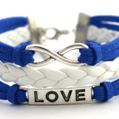 Uk colors love braided rope bracelet