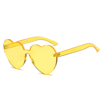 Cute Heart Shape Rimless Clear Sunglasses - Thumbnail 1
