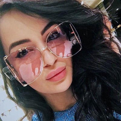 Classy Over Size Metal Frame Fashion Luxury High Quality Sunglasses 