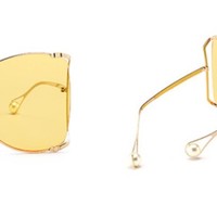 Classy Over Size Metal Frame Fashion Luxury High Quality Sunglasses  - Thumbnail 3