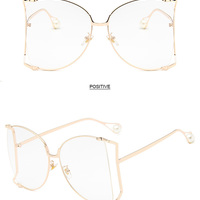 Classy Over Size Metal Frame Fashion Luxury High Quality Sunglasses  - Thumbnail 4