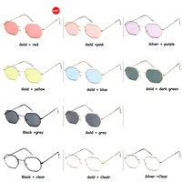 Cute Hexagon Retro Style Sunglasses - Thumbnail 2