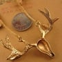 Golden Delicate Deer Antler Necklace - Thumbnail 1