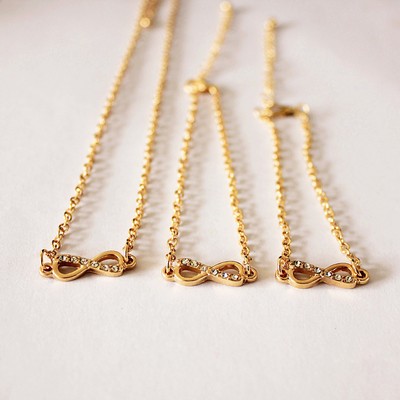 Petite infinity rhinestone necklace 