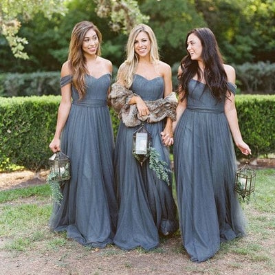 Off the shoulder bridesmaid dresses for wedding - Thumbnail 4